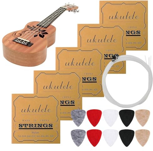 Ersatzsaiten für Ukulele Wartung Für Einen Festen Sitz | Nylonsaiten-Set als Ukulelenzubehör geeignet für Konzerte, Musikfestivals, Studio, Treffen, Anfänger und