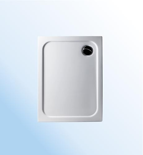 aus Deutscher Produktion : Acryl Duschwanne 90 x 75 cm superflach 2,5 cm, GERADE UNTERSEITE - zum sofortigen Aufkleben geeignet, rechteckig weiß Dusche/Duschtasse/Brausewanne