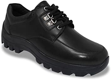 Chums Men's Leather Wide Fit Walking Shoes, Lace Up, Cushioned Insole & Grip Sole for Supportive Everyday Comfort