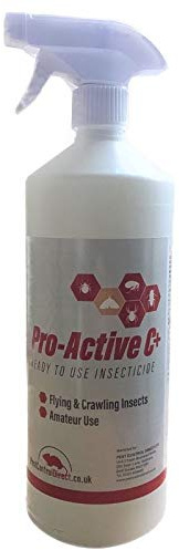 Pro-Active C+ Clothes Moth, Carpet Moth, Spider, Woodlice, Ant, Carpet Beetle, Cockroach, Stored Product, Food Product, Silverfish, Bristletail Control Spray 1 litre
