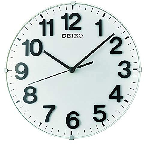 Seiko Wanduhr weiß Kunststoff Schleichende Sekunde QXA656W