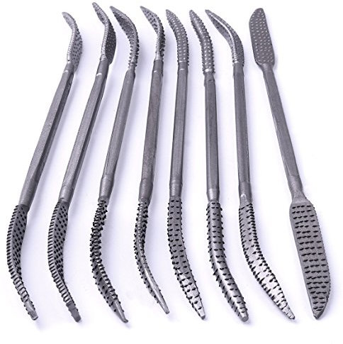 Atoplee Lot de 8 limes en bois à double extrémité 190 mm