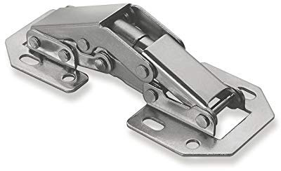 SOTECH 2 x Aufschraubscharniere 77,4 x 32,8 mm, Modern, Stahl, vernickelt, 90° Öffnungswinkel, Seiten- und Tiefenverstellbar