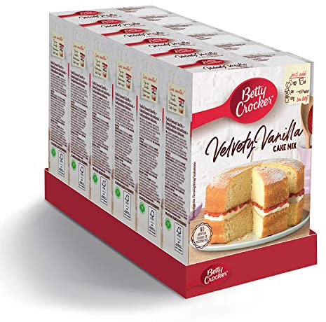 Betty Crocker Velvety Vanilla Cake Mix 425g (Pack of 6)