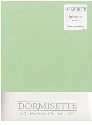 Dormisette Biber Bettlaken zum Auflegen 150x250 cm Farbe: Lind Grün