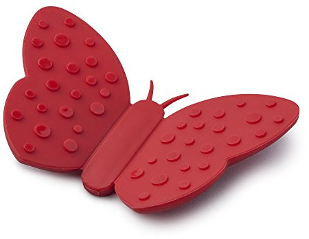 Zeal Silicone Butterfly Design Grab Protects Fingers from Hot Plates and Lids. Magnetic, Store on Fridge-Red, Mini, J168