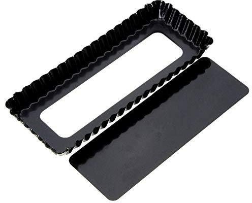SimpleLife Rectangle Fluted Pie Tart Pan Molde Hornear Extraíble Parte Inferior Quiche Antiadherente Herramienta