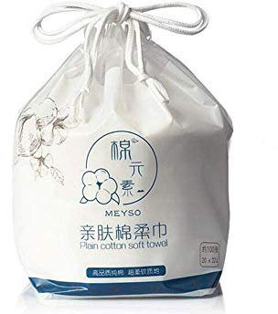 OUKAIDE Asciugamani Monouso in Cotone per la Pulizia del Viso, in Tessuto Non Tessuto Usa e Getta, per il Trucco, Morbidi Assorbenti per il Viso, 100pezzi in 1 borsa