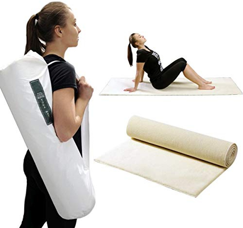 Hollert Yogamatte Organic Prestige 70x200 cm Weiß Fitnessmatte Pilates Gymnastikmatte Sportmatte Übungsmatte rutschfest