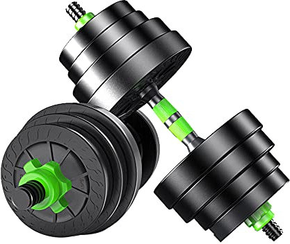 GEREP Hantel Set 2er Kurzhantelset, 2 in 1 Kurzhanteln Langhantel mit Verbindungsrohr, für Krafttraining Freies Gewicht/Schwarz / 2×5kg