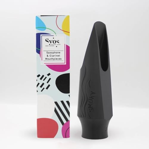 Syos Tenor Saxophone Mouthpiece, Smoky Model, 7 Tip Opening, Pitch Black, Improve the Sound of your Sax with this Easy-To-Play, Dark and Warm Tenor Sax Mouthpiece