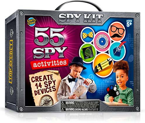 Kids Spy Kit, Explore 15 Secret Missions & Create 14 Detective Gadgets - Birthday for 7, 8,9,10 Year-Old Boy