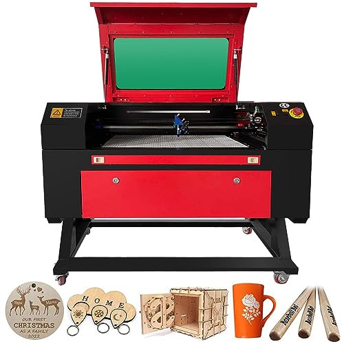 Máquina de Grabado Láser 80W Sihao Láser CO2 700*500mm Área Grabadora Laser Cortadora Laser 220V Europlug Software Ruida para Madera/Cuero/Papel/Plastico/Cristal/Joyas/Cerámica etc. (80W con soporte)