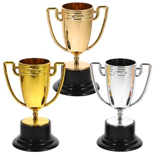 OSALADI Lot De 3 Mini Trophées Enfants Pour Jeux Et Compétitions Sportives Récompenses De Participation Et Décoration De Fête Renforcement De Confiance