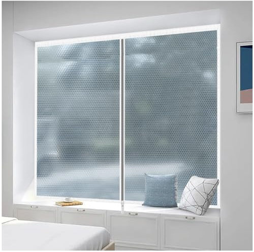 Thermo Cover Fenster-isolierfolie Für Den Winter, Fenster Isolierfolie Kit, Wärmeisolierter Fenstervorhang, Winddichte Luftpolsterfolie, Kälteschutzfolie Fenster, Anpassbar,WxH-130x200cm/51*79in