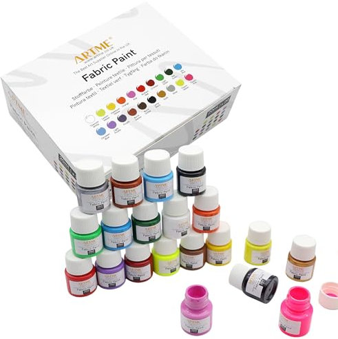 ARTME Pintura para telas Juego de tintes 20 colores 20ml x20 - Lavable