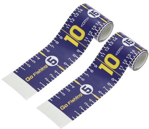 PATIKIL Règle Adhésive pour Poissons, Lot de 2 Rubans de Mesure de 51 Pouces pour Poissons, Autocollant Imperméable pour Bateau de Pêche, Kayak, Établi, Bleu Foncé