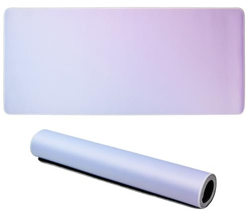 Schreibtischunterlage Leder 90x40cm, Schreibtischunterlage Mädchen, Rutschfester Desk Mat Groß, Schreibtischmatte, Tischunterlage Schreibtisch, Office Mousepad Schreibtisch Zubehör (Rosa/Blau)
