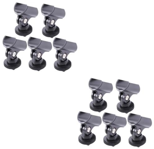 VICASKY 10stücke Mikrofonclip Halterung Mit Blitzschuh Für Dslr-kameras Verstellbarer Mikrofonhalter Für Interviews Live-events Und Podcasts Stabil Und Langlebig Schwarz