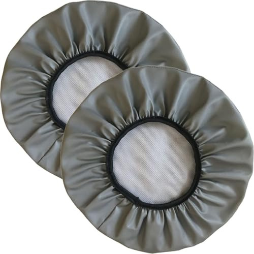 SWJ-swjssb Hockerbezug Rund 2 Stück wasserdichte Bezug Für Barhocker Stuhlhussen PU Sitzkissen Bürostuhl Hocker Bezug Sitzkissenbezug Für Esszimmerstühle Runder Hocker(Dark Gray,40x40 cm Set of 2)