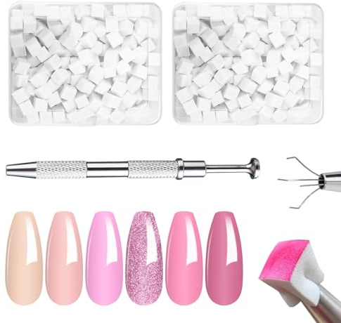SZSMW 300 Stück Schwamm Nägel - Nail Sponges - Nail Sponge Metall Greifer,Nailart-Schwamm für Verlaufsnageldesigns, Heimwerken und Tägliche Pflege