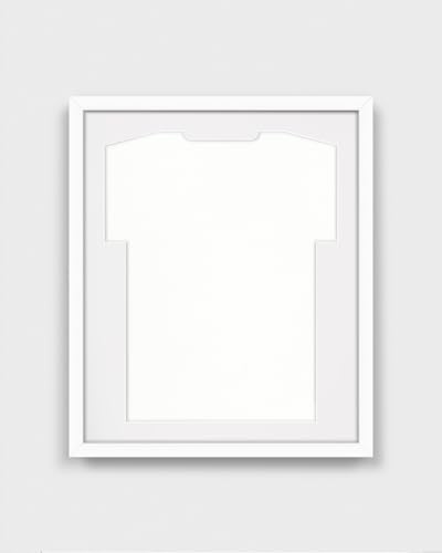 ARTIS - Bilderrahmen für Trikot Premium - Trikotrahmen Fußball aus Holz - Objektrahmen 53,4x63,4x5 cm - Handball, Volleyball Trikot Rahmen – Jersey Frame für Sporttrikots – Frametheshirt Weiss