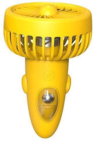 YIWEOG Hanging Neck Electric Fan Portable Fan Cooling Airflow 1200mAh USB Reable Handheld Mini Fan with 3 Speeds Hands-Free Fan for Housework Office Outdoor Camping Traveling Sport Yellow