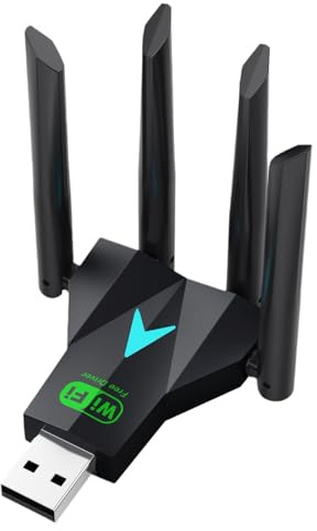 AC1300 USB WiFi Adapter, geeignet für PC Desktop 2.4G/5G Dual Band 1300M Wireless Network Adapter, WiFi Dongle, unterstützt Windows 11/10/8.1/8/7/XP/Mac