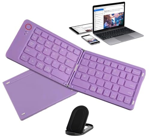Clavier Pliable - Clavier Pliable Ultra Fin, Clavier Ultra léger | Multifonction | Clavier Portable Pliable de Longue durée, Petit Clavier sans Fil pour la Plupart des tablettes, Ordinateurs P