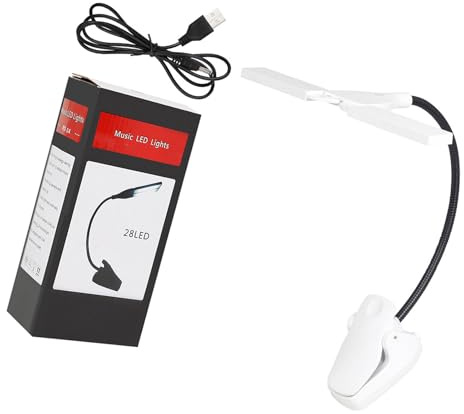 Klaisy LED Clip On Notenständer Licht Wiederaufladbare Notenständer Lampe Tragbare LED Buchlichter Klavierlichter für Klavierorchester