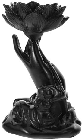 Vaguelly Lotus Buddha Hand Crystal Ball Holder Resin Sphere Display Stand for Zen Garden Buddhism