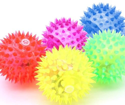 XFUYI Hundeball-Spielzeug, Bunte LED-Leuchten, lustiger Ball für das Training und Spielen im Innen- und Außenbereich für Hunde, 5 Stück