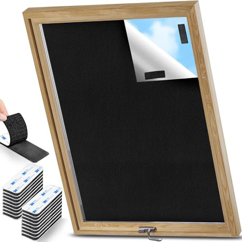 Tenda Oscurante Finestra, 2025 New Tessuto Oscurante per Finestre 100*148 cm Tenda Oscurante Portatile con 16 Adesivi in Nano, Tende Oscuranti Termiche Isolante per Camera da Letto, Soppalco, Viaggi