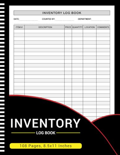 Inventory Log Book: Inventory Log Sheets For Small Business Or Personal Use - 108 Pages, 8.5 X 11