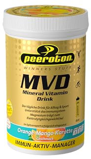 Peeroton MVD Mineral Vitamin Drink - Orange-Mango-Karotte, Elektrolyt Pulver mit den 5 wesentlichen Elektrolyten,Zink, Magnesium und Vitamin C - regelmäßig einnehmen & das Immunsystem stärken, 300g