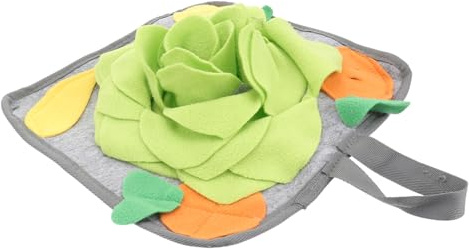 Kisangel Schnüffeltrainingskissen für Kaninchen aus Grünem Polar Fleece mit Hänge Seil Design zur Beschäftigung und Stressabbau für Haustiere