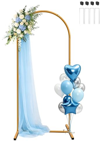 JEBUTU 6ft Wedding Arch Backdrop Stand | Metal Balloon Arch Stand | Wedding Arch Frame for Birthday Party Decor Bridal Baby Shower Halloween Christmas (0.8m x 1.8m)