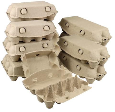 HeFZiYMOZaDP Egg Cartons, Pack of 15, Egg Boxes with Lids for 8 Eggs, Biodegradable Egg Boxes for Eggs Egg Tray Cartons
