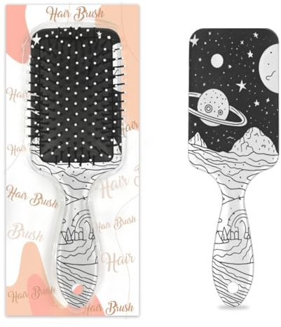 Cepillo para desenredar el cabello para mujeres y hombres, cepillo flexible de cerdas suaves (grafiti cósmico)