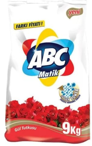 ABC tvättpulver ros doft – 9 kg – för vit och färgglad tvätt