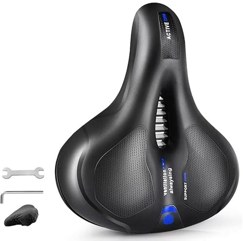 Roysmart Fahrradsattel Gel Fahrradsitz, Damen Herren Fahrradsattel, Breiter Weicher Komfortabel Atmungsaktiv Stoßdämpfend Ergonomisch wasserdichte Fahrrad Sattel