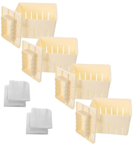 TOGEVAL DIY Tofu Press Kit for Homemade Vegan Tofu Making with Plastic Mould and Cheese Cloth Easy to Use Kitchen Tool for Fresh Healthy Soybean Curd Preparation at Home