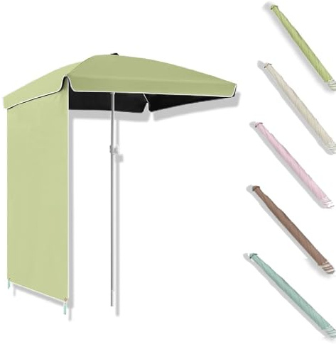 Parasol de plage réglable de 1,5 m, parasol pour jardin et terrasse, protection UV, auvent portable, vert pour la plage et l'extérieur