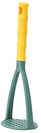 Schiacciapatate manuale per cucinare patate dolci, fagioli, pomodori, utensile da cucina con manico ergonomico, 9 x 28 cm, verde