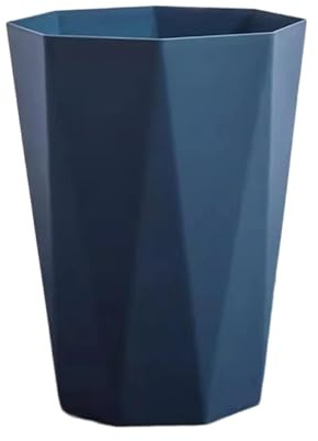 Colcolo Small Trash Can Wastebasket Round No Lid Simple Modern Rubbish Can Garbage Bin for Home Dorm Living Room Kitchen Bathroom, blue