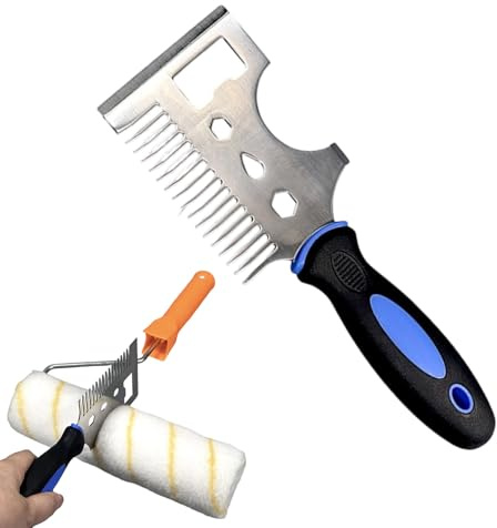 Cepillo Limpiador para Rodillos de Pintura | Herramienta Resistente de Pintor para Uso Exigente - Rascador para Brochas y Rodillos de Pintura - para Reparaciones del Hogar, Bricolaje y Construcción