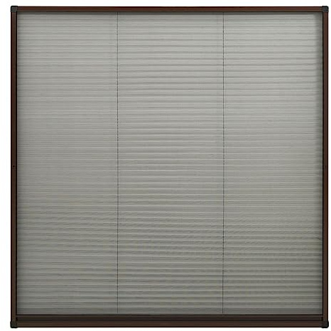 Moustiquaire Enroulable pour Fenêtre de Toit, Moustiquaire plissée pour fenêtre Aluminium Marron 120x120 cm