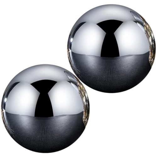JEWEDECO Piedras de Hielo de Whisky Reutilizables de Acero Inoxidable 304, 2 Unidades de 38 Mm, Bolas de Hielo para Vino y Bebidas, sin Dilución, Aptas para Hogar y Bar, Enfriamiento