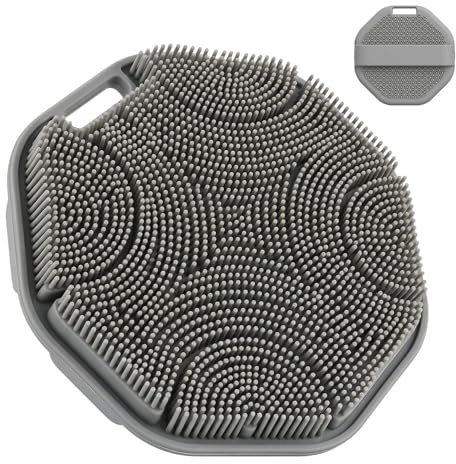 TLDBATICE Brosse de douche en silicone pour le corps - Brosse de massage pour le corps - Brosse exfoliante pour le corps - Doux pour la peau - Antibactérien - Séchage rapide - Avec boucle pour douche
