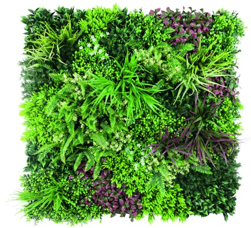 VERDELOOK | Siepe Artificiale Sempreverde Nicaragua Foglia Mista 1x1 m, Pannello Siepe Decorativa in PE con Sistema ad Incastro “Point”, Siepe Sintetica Stabilizzata UV per Pareti, Balconi e Giardino